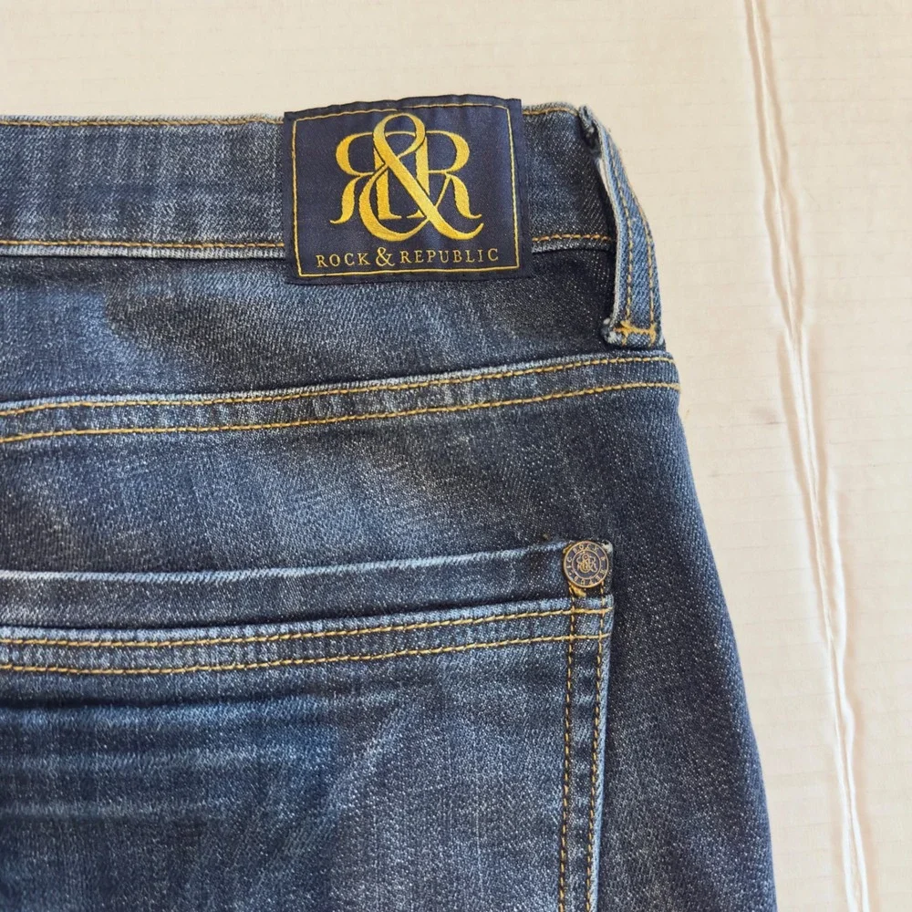 Rock & Republic Emo Skinny Jeans Medium Wash Blue Denim R011177 Womens 6M